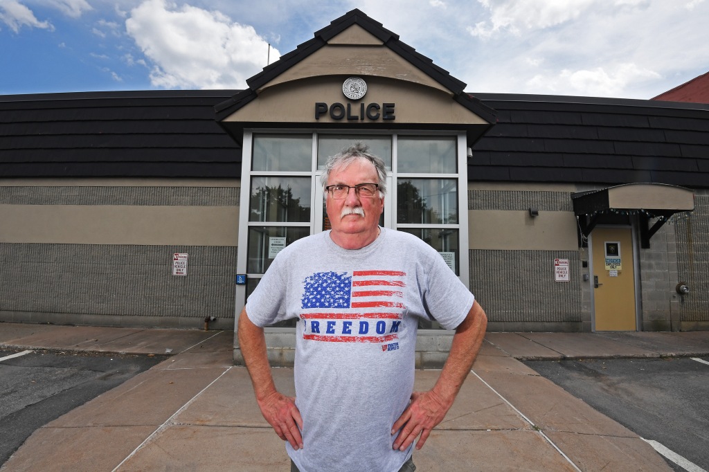 Doug Bailey outside the Oneida police department