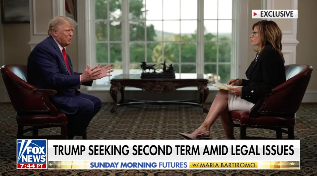 Donald Trump taling to Maria Bartiromo.