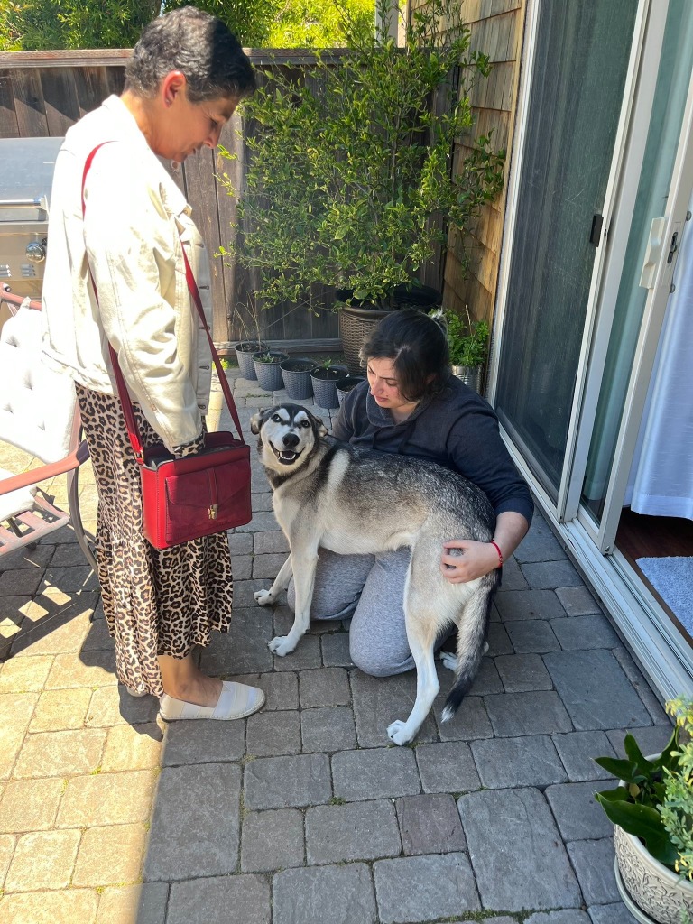 Barba and her dog. 