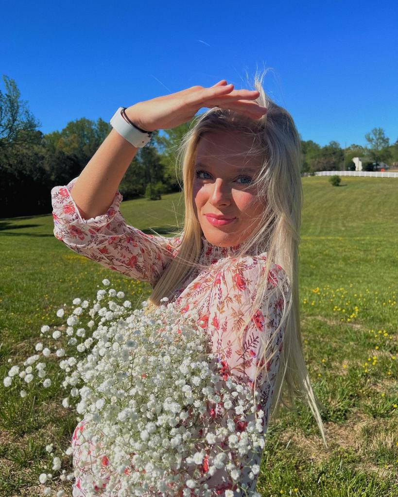 Annabelle Ham holding flowers