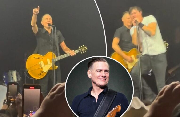 Bryan Adams’ fan thrown off stage after taking over mic mid-show