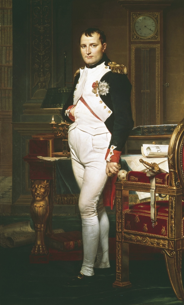 A full-body portrait of Napoleon Bonaparte.