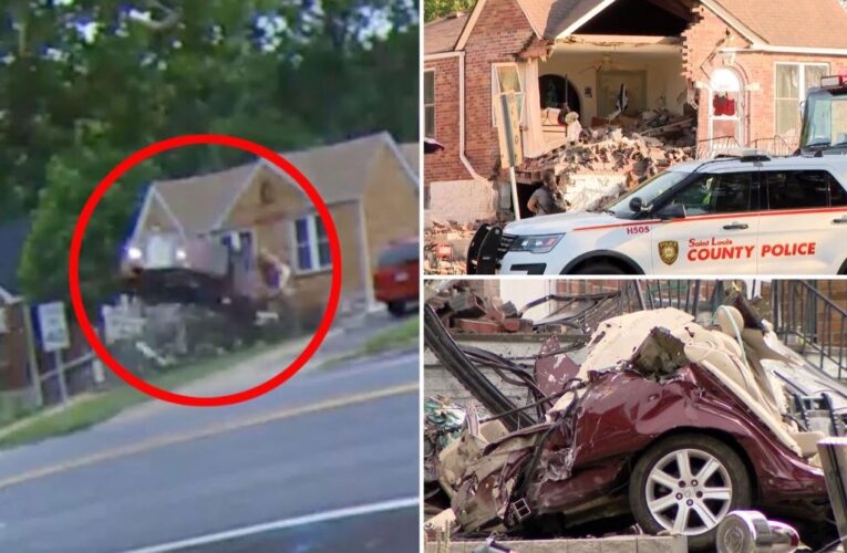 Speeding elderly driver killed when car goes airborne while going 100 mph, smashes into home — missing resident by ‘inches’