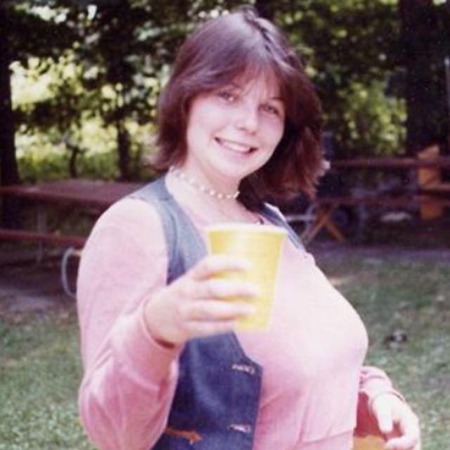 Tammy Mahoney holding a drink