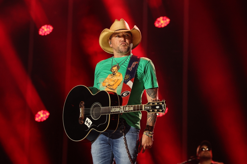 Aldean performs on stage during day three of CMA Fest 2023 at Nissan Stadium on June 10.