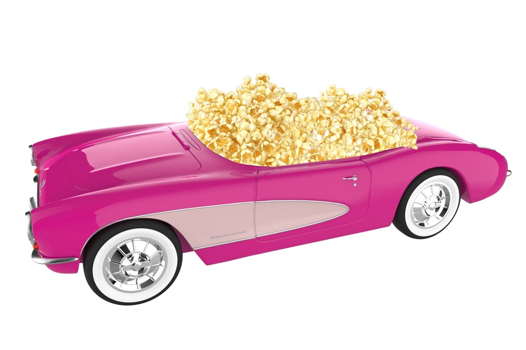 Corvette holding popcorn