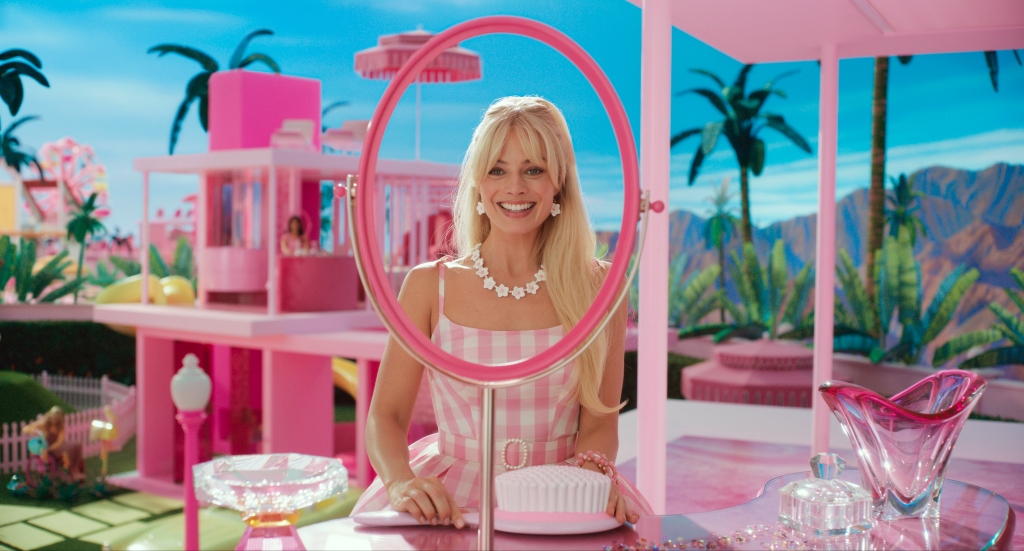This image released by Warner Bros. Pictures shows Margot Robbie in a scene from "Barbie." 