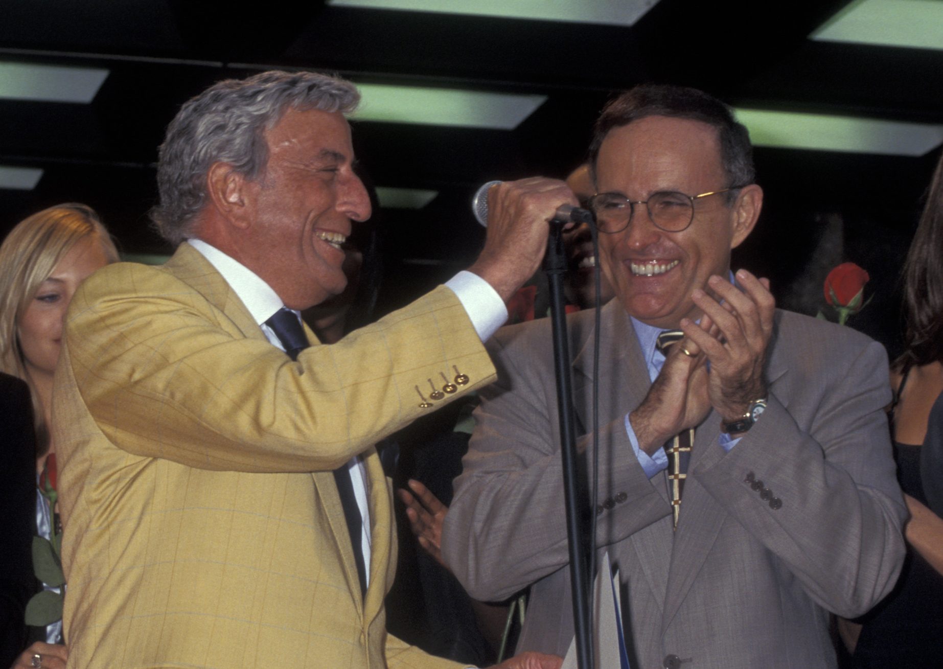 Rudy Giuliani and Tony Bennett at the announced of Tony Bennett Day on October 24, 1995.