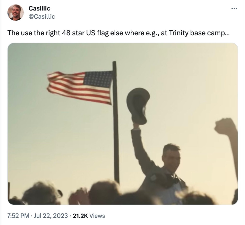 Twitter users claim that the correct 48-state flag was used in previous scenes. 