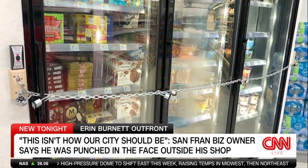 The store has seen such an uptick in crime that it even had to chain up its frozen foods section. 
