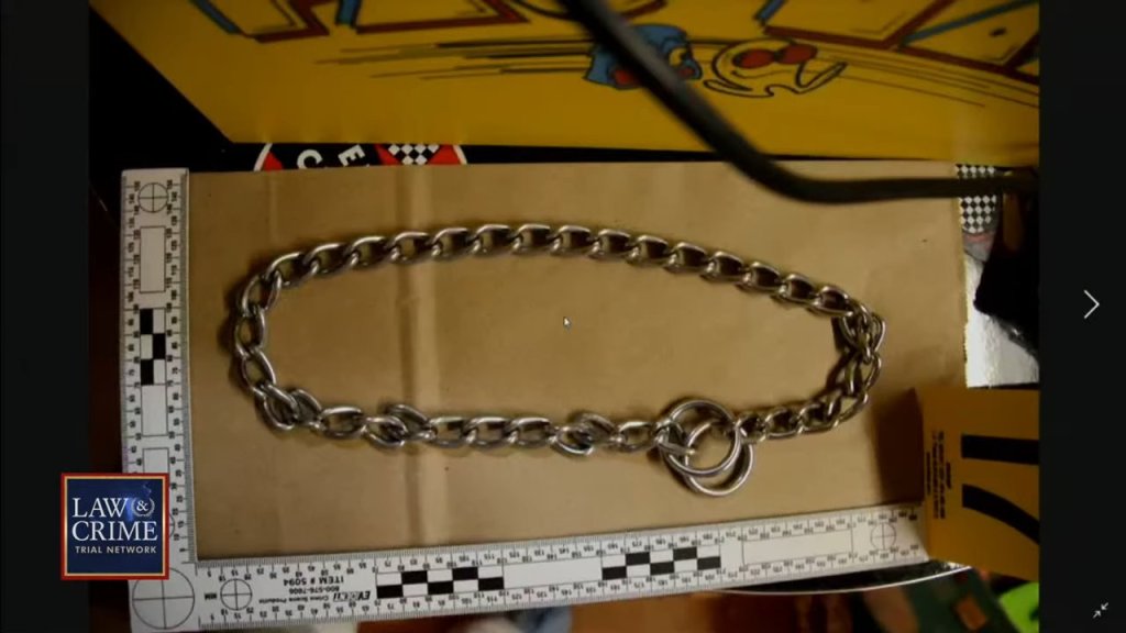 The chain Shabusiness allegedly used to strangle Thryrion to death with as they were choking each other during sex