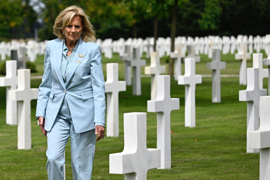 Jill Biden at the Brittany American Cemetery.