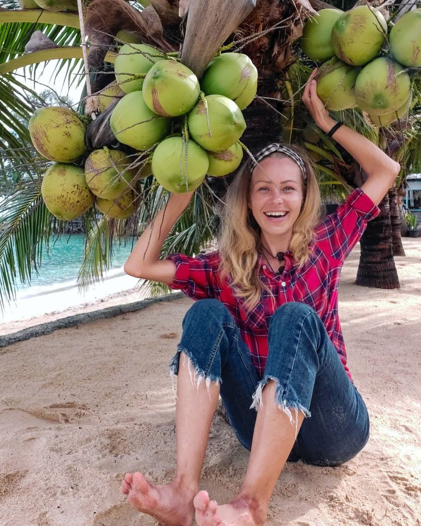 Samsonova with coconuts.