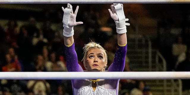 Olivia Dunne on the uneven bars