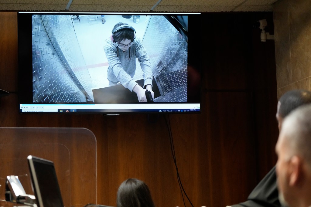 Video of Crumbley at a shooting range was displayed in court on Thursday.