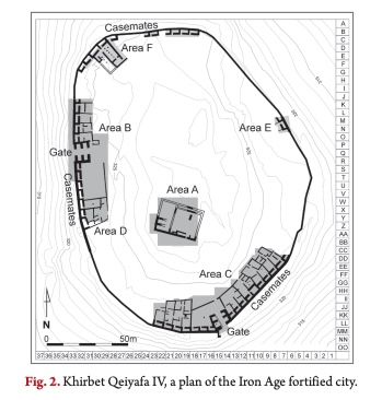 The ruins sites are in Khirbet Qeiyafa, Tell en-Na¿beh, Khirbet ed-Dawwara, Lachish, and Beth Shemesh, north and west of Jerusalem.