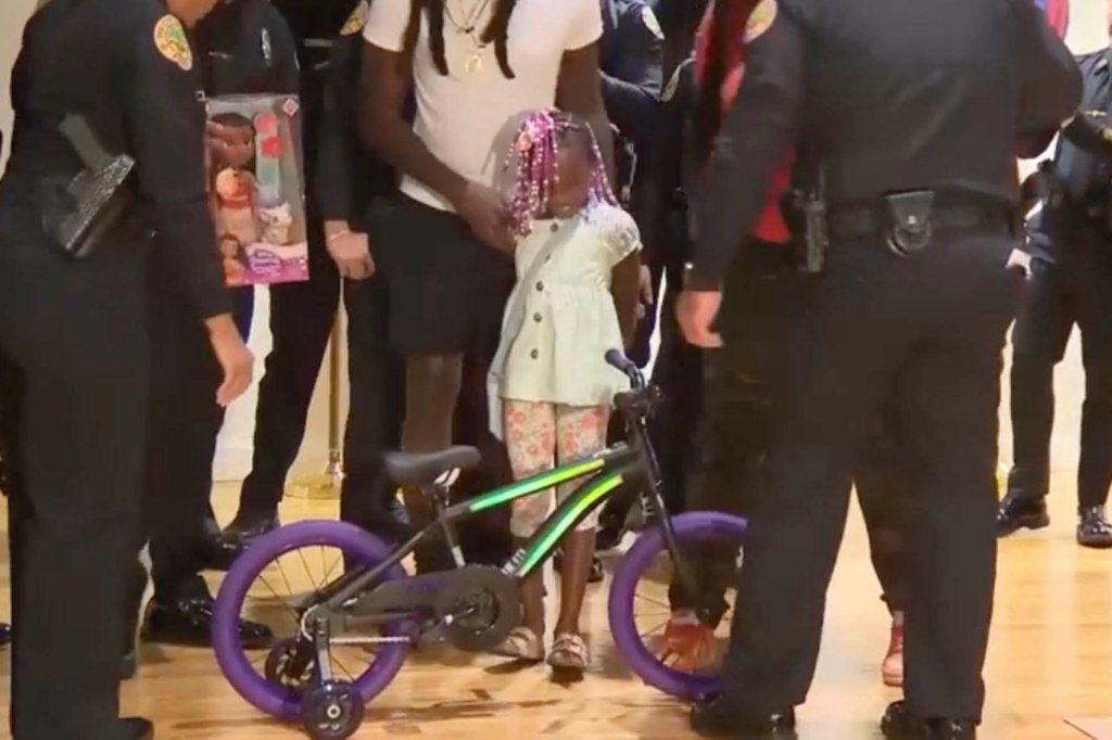 Lyric was gifted a new bike along with other gifts for fighting off her would-be kidnapper.