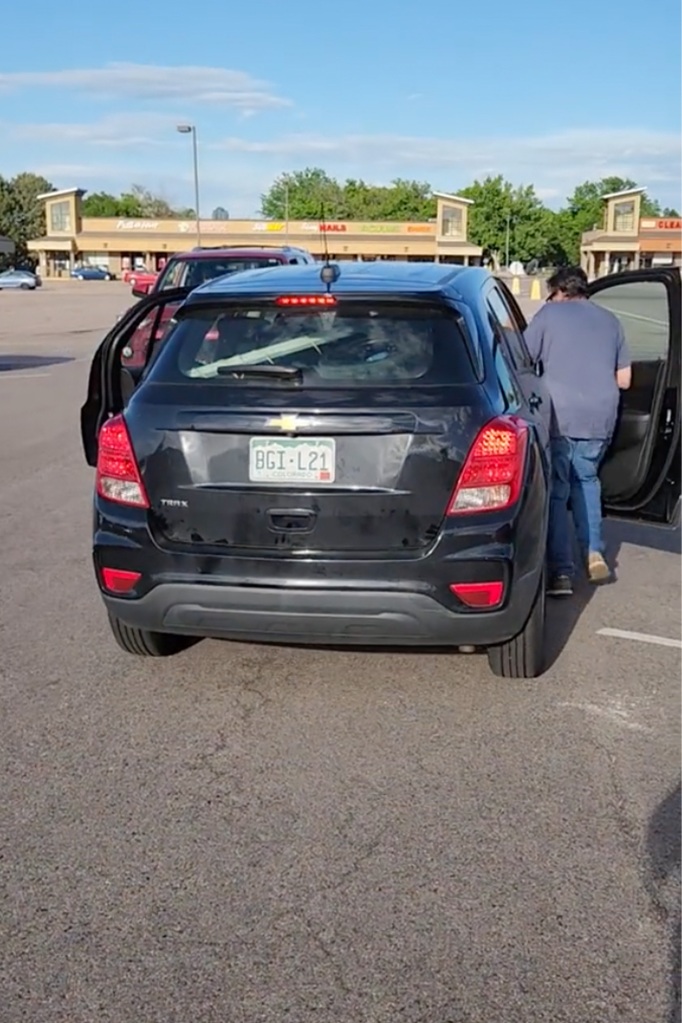 Two of the three stooges had trouble getting into the car as the driver fled the scene.