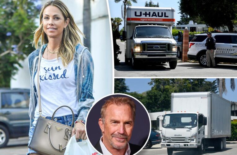 Moving trucks seen outside of Kevin Costner’s home amid divorce drama