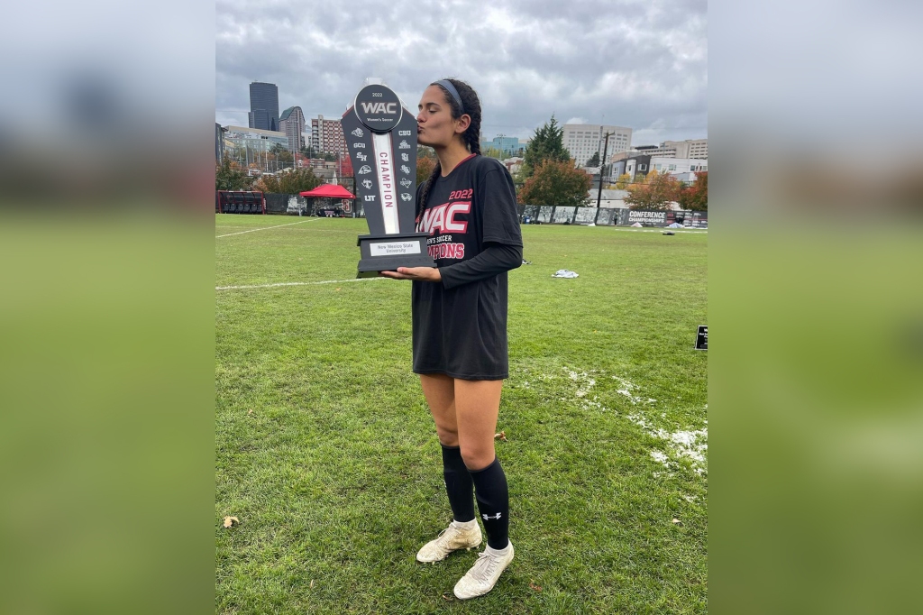 Chaverria helped the Aggies women's soccer team earn its first Conference title in the school's history during her sophomore year. 