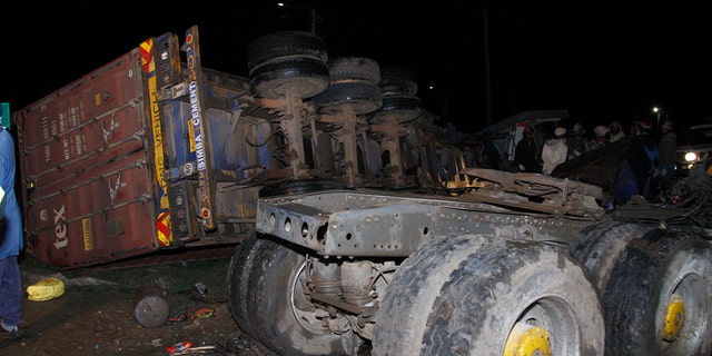 View of a fatal car accident in Londiani, Kenya