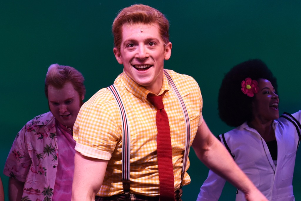 NEW YORK, NY - DECEMBER 04:  Ethan Slater poses onstage during opening night of Nickelodeon's SpongeBob SquarePants: The Broadway Musical at Palace Theatre on December 4, 2017 in New York City.  (Photo by Jenny Anderson/Getty Images for Nickelodeon)