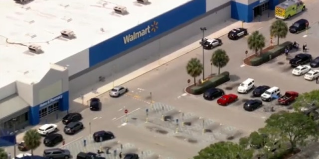 Aerials of Florida City Walmart parking lot