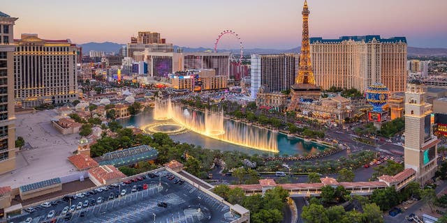 Aerial view of Las Vegas strip