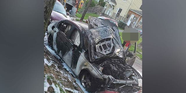 Burnt out car