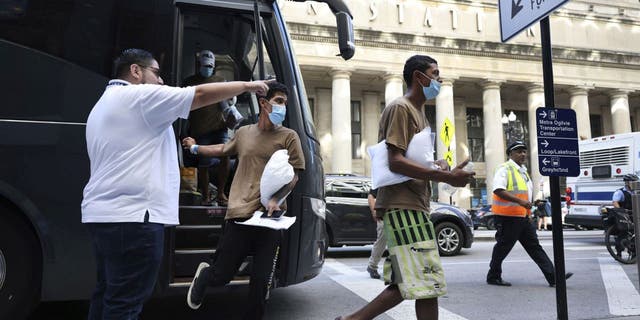 Migrants arriving in Chicago