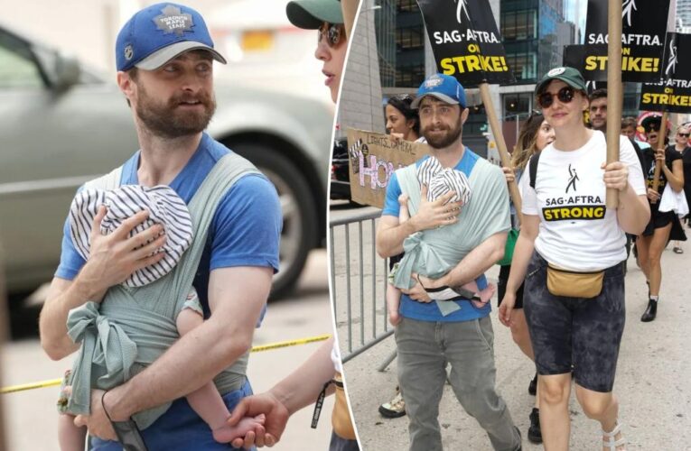 Daniel Radcliffe, girlfriend Erin Darke bring newborn baby to SAG-AFTRA strike in NYC