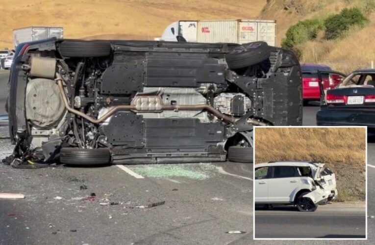 Unruly California motor home ‘plows’ into 19 vehicles on interstate: police