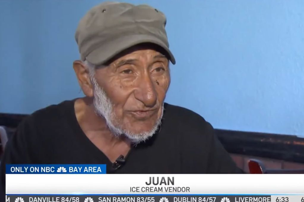 Don Juan said it's the eighth time in 10 years he's been robbed while working as an ice cream vendor. 