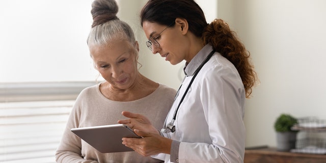 Older woman at doctor