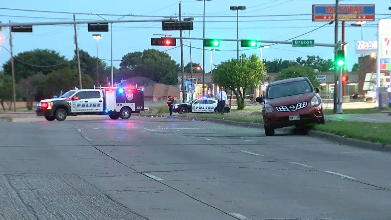 Intersection with police cars