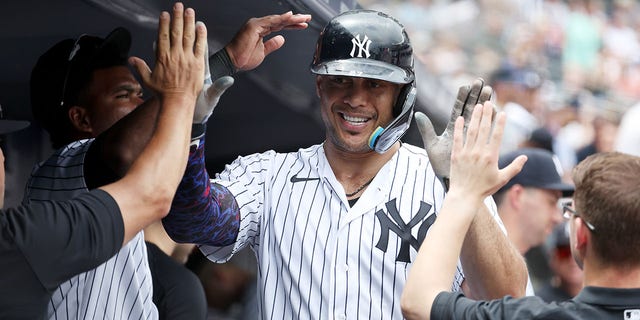 Giancarlo STanton celebrates