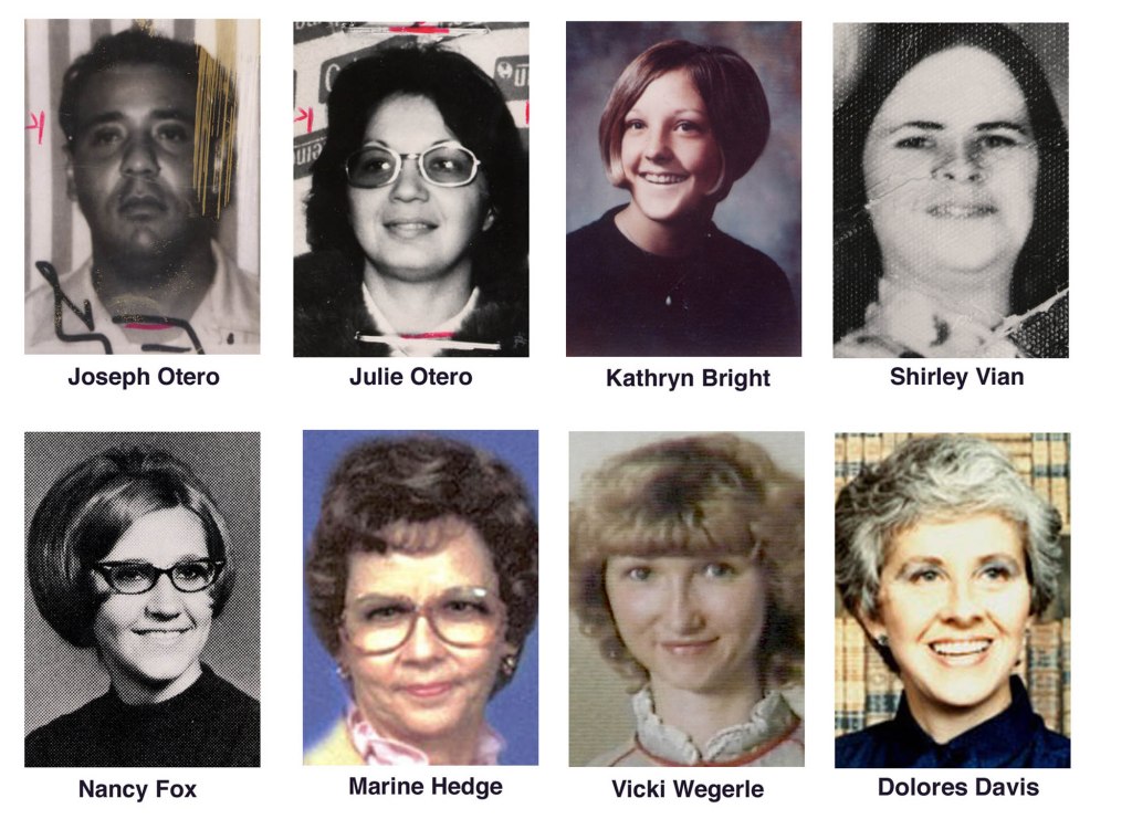 Eight of the 10 people whose deaths have been linked by authorities to the BTK serial killer are shown in undated file photos. 