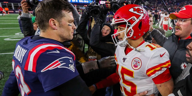 Tom Brady and Patrick Mahomes in 2019