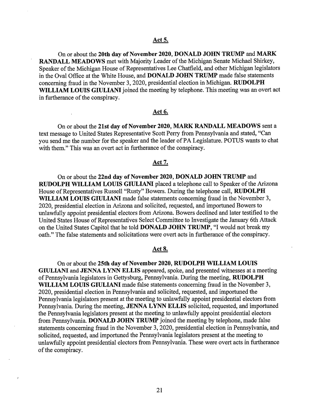 Page 21 of Georgia Indictment PDF document.