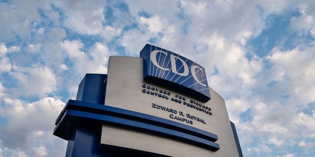 Signage stands outside the Centers for Disease Control and Prevention (CDC) headquarters