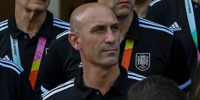 Luis Rubiales celebrates