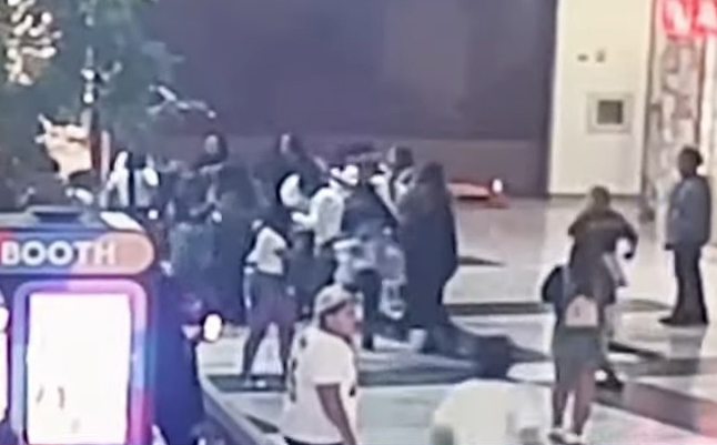 No weapons were used during the brawl, mall management said.