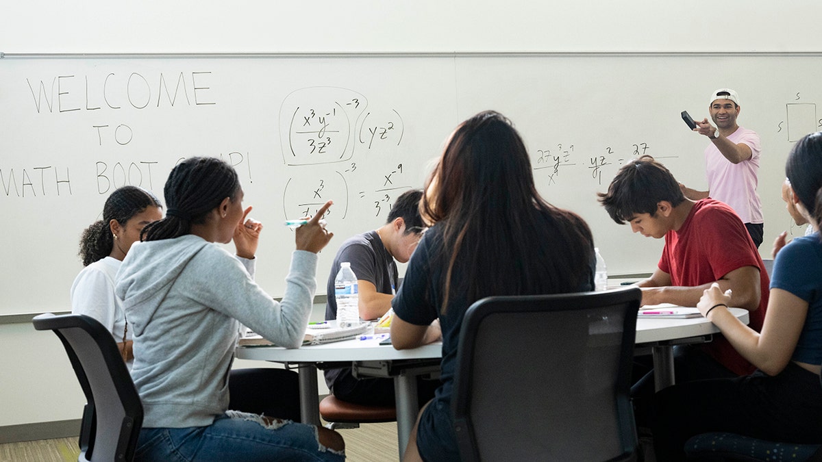 Students studying