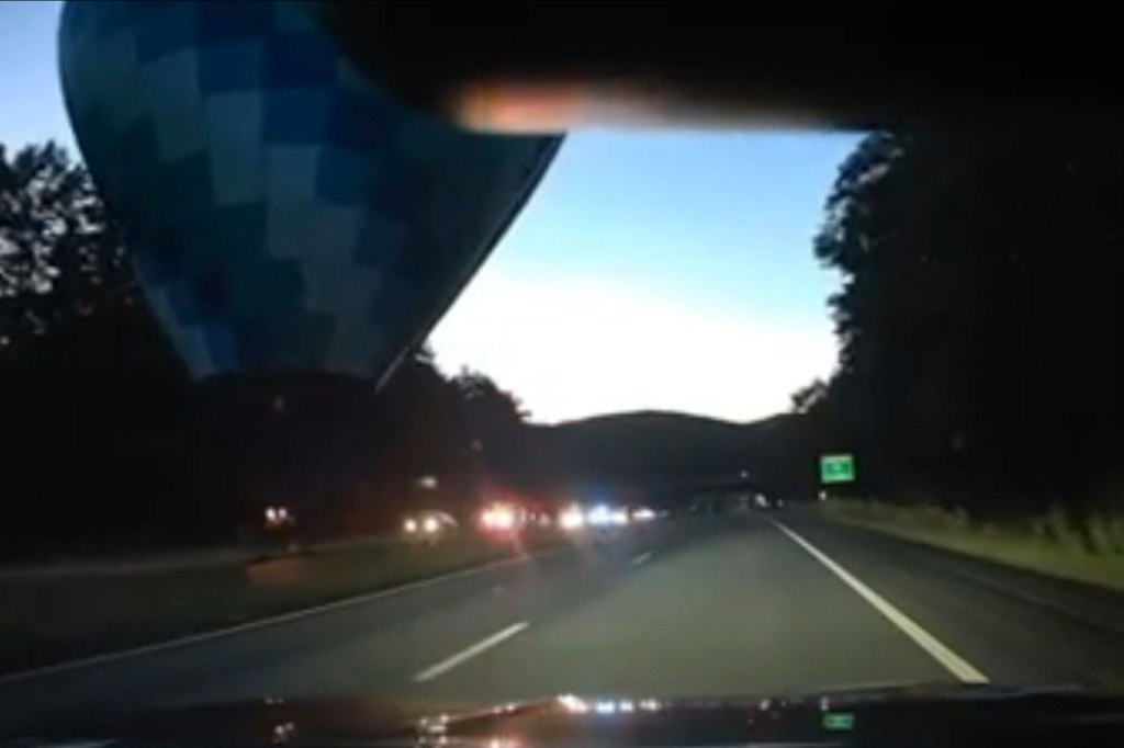 Observant motorists were able to spot the balloon and stop as it fell from the sky toward the highway, potentially preventing a major catastrophe.
