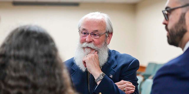 Bill Thompson listens in an Idaho courtroom