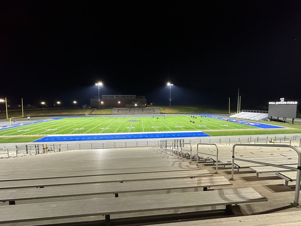 A view of an empty Bill Jensen Field where the the game was played on Friday night before being cut short by the shooting.