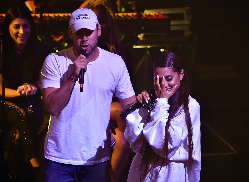 Braun and Ariana Grande at "The Sweetener Sessions" in Chicago on August 22, 2018.