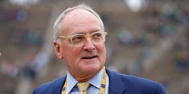 Jack Swarbrick before a football game