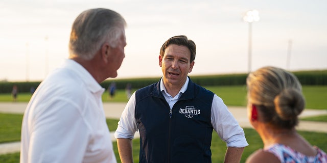 DeSantis at Iowa baseball game