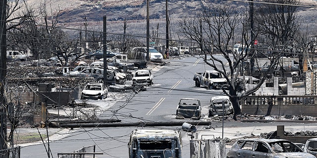 Wildfire damage in Lahaina, Hawaii on Saturday, August 12, 2023